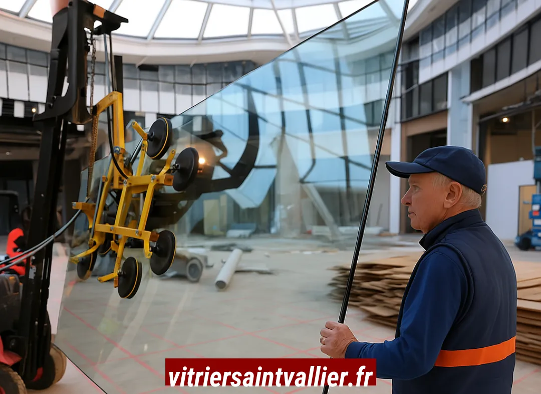 Remplacement de vitrine magasin Saint-Vallier